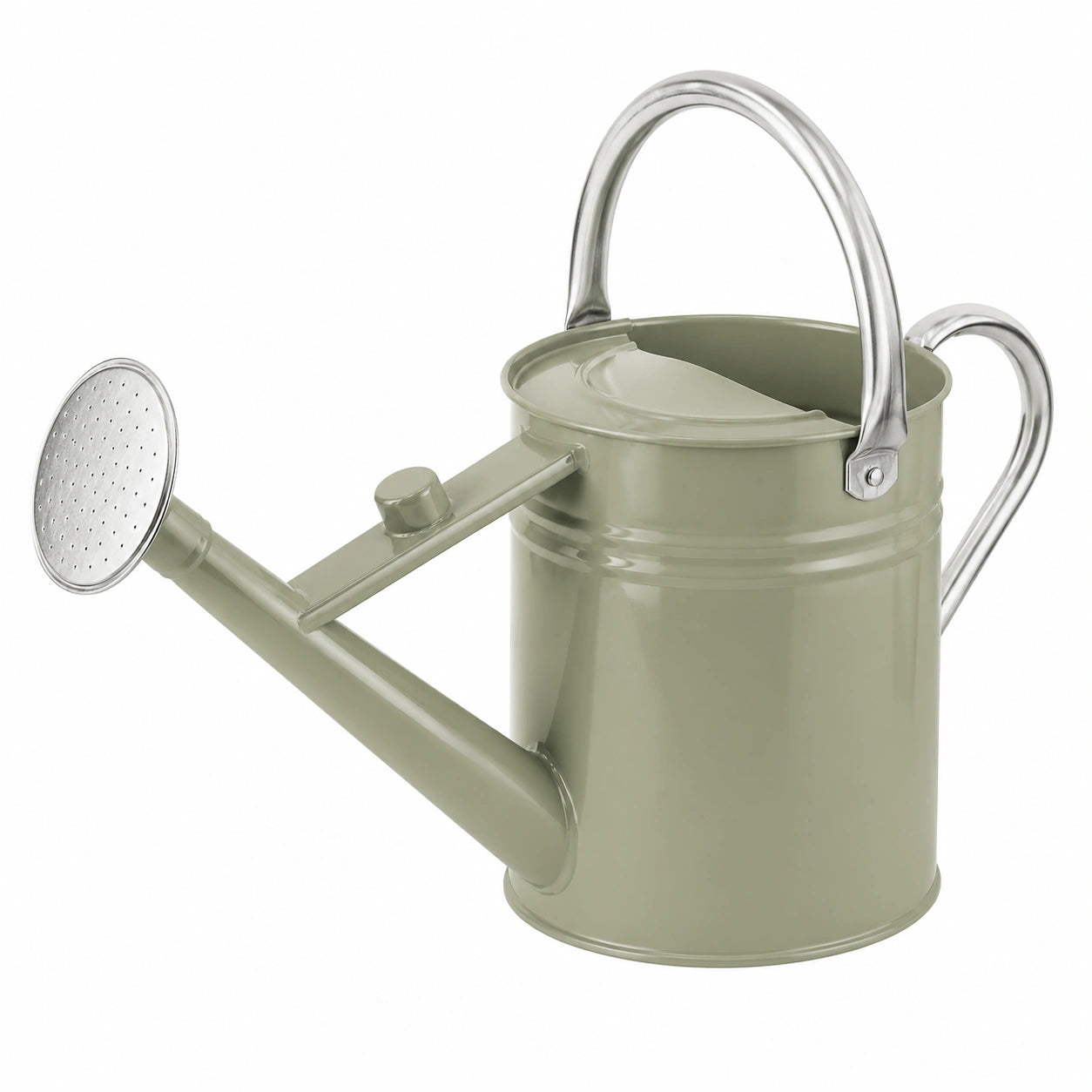 Arrosoir en Métal 5L Vert Sauge avec Poignée Ergonomique