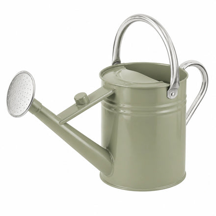 Arrosoir en Métal 5L Vert Sauge avec Poignée Ergonomique