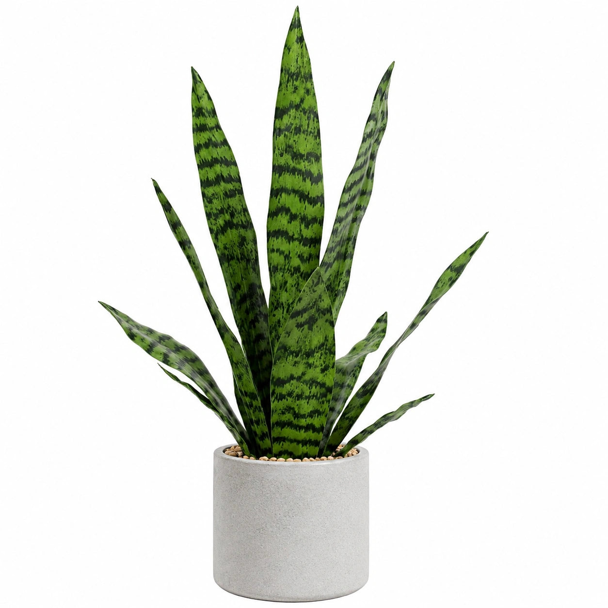 Fausse plante Sansevieria verte 80 cm avec pot en céramique