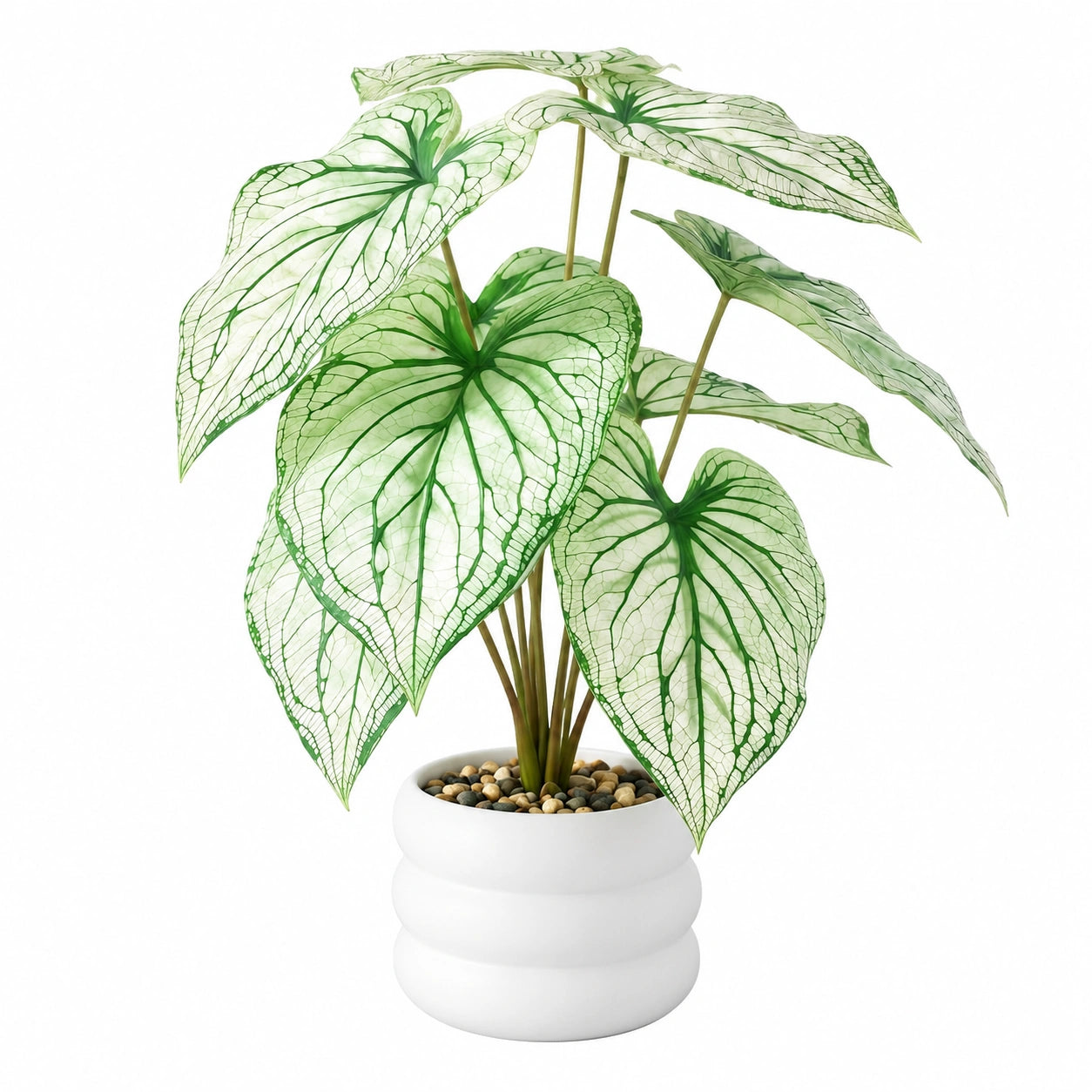 Plante artificielle verte avec pot en céramique pour décoration intérieure