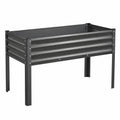 Jardinière surélevée en métal gris pour extérieur
