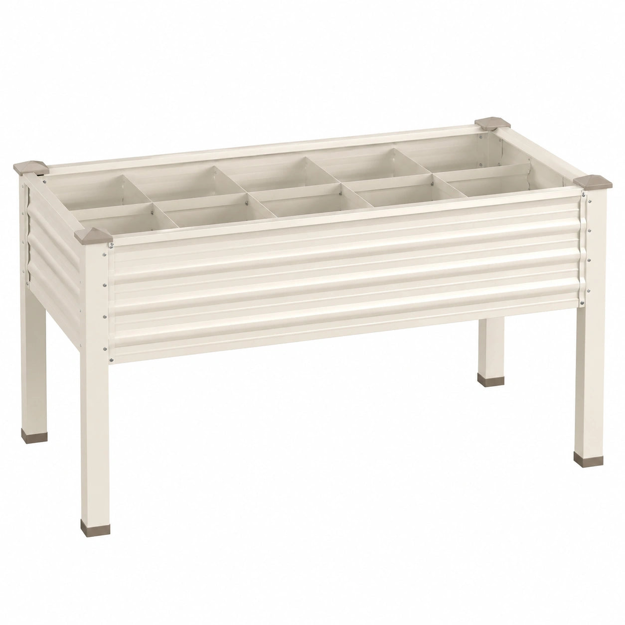 Jardinière Surélevée Beige avec Drainage Intégré