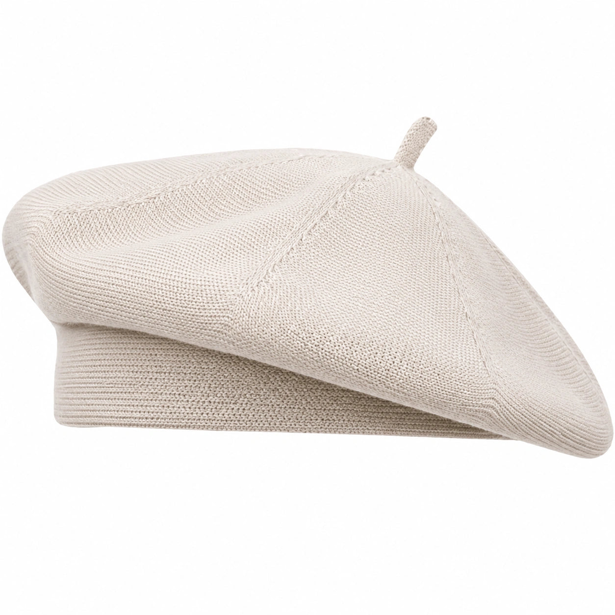 Béret en Tricot Beige Intemporel