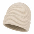 Bonnet en maille côtelée beige