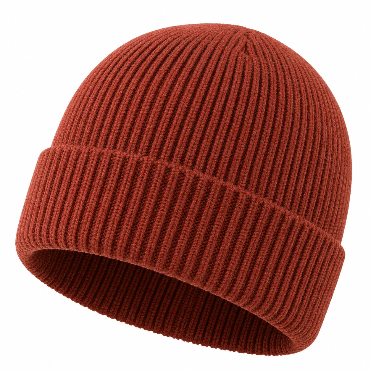 Bonnet en tricot côtelé pour adultes - Rouge Brique