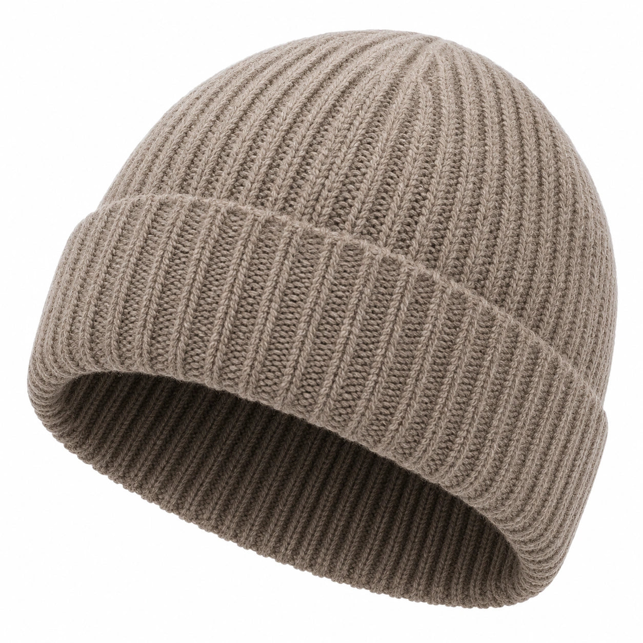 Bonnet côtelé beige pour adulte