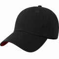 Casquette de Baseball Réglable Noire avec Doublure Rouge