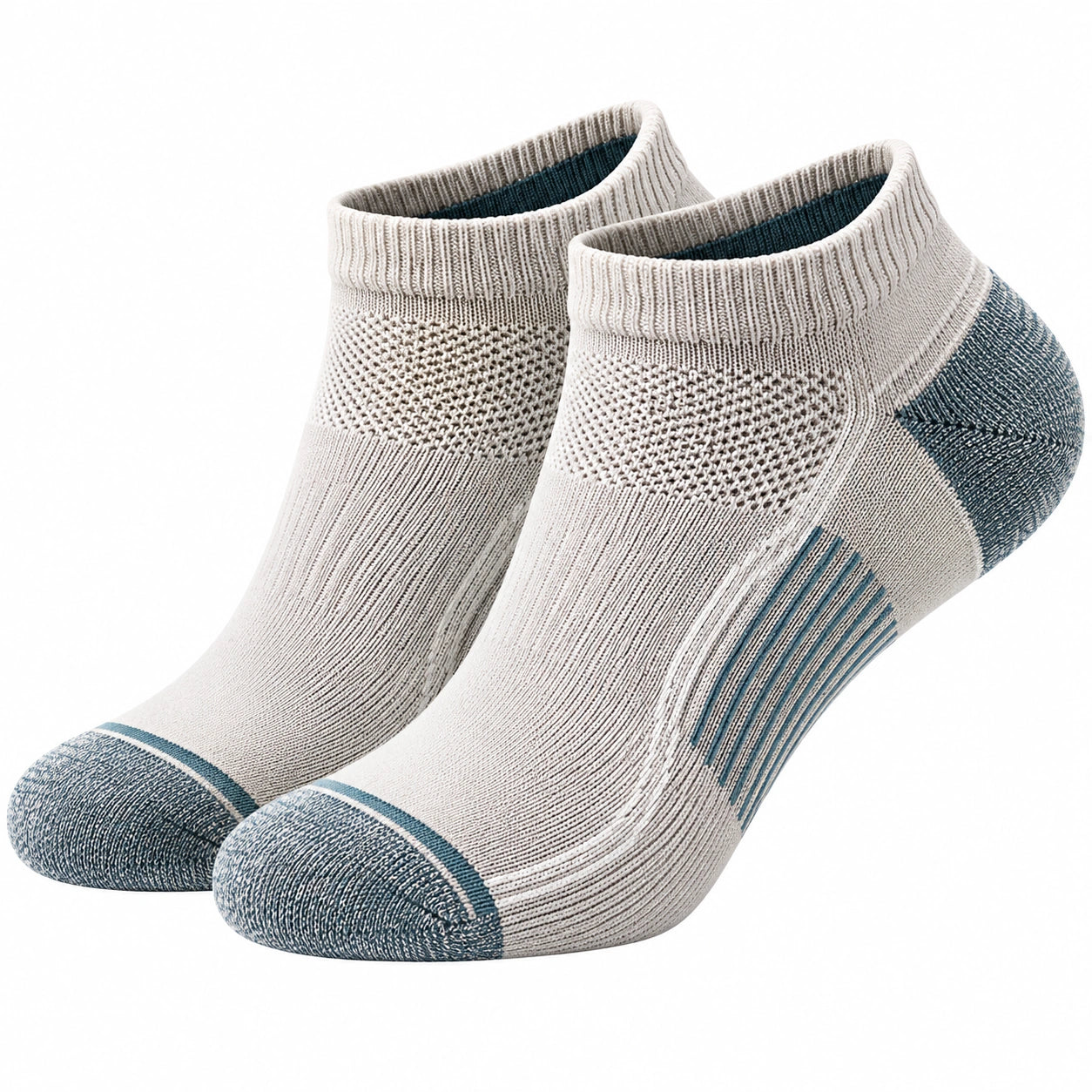 Chaussettes courtes beiges et grises respirantes