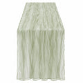Chemin de table vert clair en organza plissé