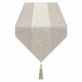 Chemin de Table Gris avec Franges et Rangée Centrale Texturée