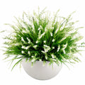 Plante Artificielle en Pot avec Fleur Blanche pour Décoration Intérieure