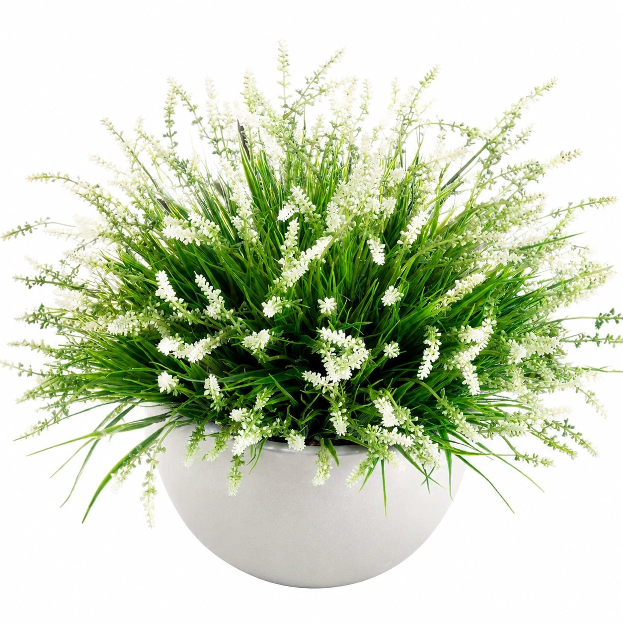 Plante Artificielle en Pot avec Fleur Blanche pour Décoration Intérieure