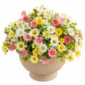 Arrangement de Fleurs Artificielles Multicolores en Pot