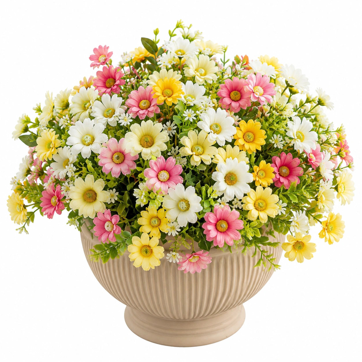 Arrangement de Fleurs Artificielles Multicolores en Pot