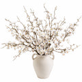 Décoration Florale Artificielle avec Fleurs Blanche en Vase Céramique